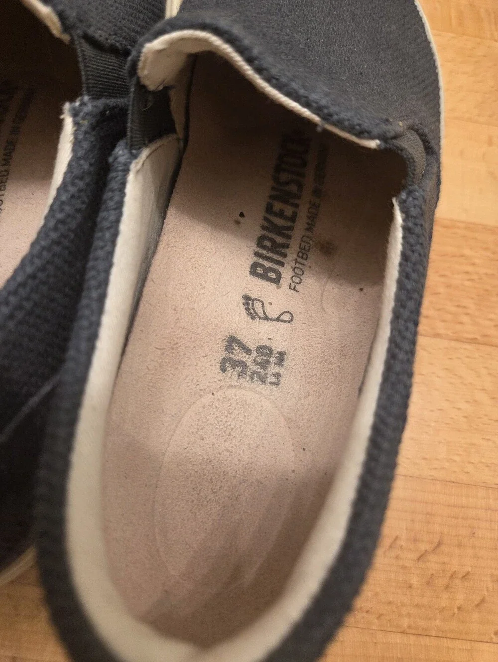 Birkenstock Oswego Slip-On Shoes Midnight Navy Canvas/Suede Women's Size EU 37